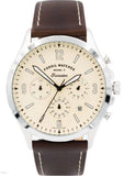  Shop Authentic Fossil Forrester Chronograph White Dial Brown Leather Strap Watch for Men - FS5696 - Luxxuri