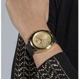  Shop Authentic Guess Cubed Analog Gold Dial Black Silicone Strap Watch For Women - GW0665L1 - Luxxuri