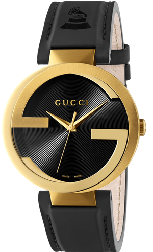 Shop Authentic Gucci Interlocking Special Edition Grammy Black Dial Black Leather Strap Watch For Men - YA133208 - Luxxuri