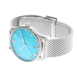  Shop Authentic Gucci G-Timeless Turquoise Mother of Pearl Dial Silver Mesh Bracelet Watch For Women - YA126582 - Luxxuri