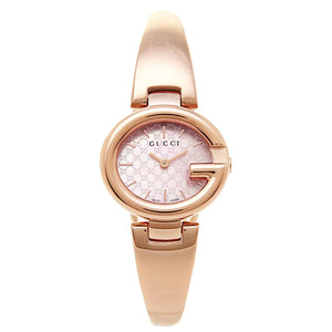  Shop Authentic Gucci Guccisima Quartz Mother of Pearl White Dial Rose Gold Steel Strap Watch for Women - YA134512 - Luxxuri