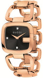  Shop Authentic Gucci G Gucci Diamonds Black Dial Rose Gold Steel Strap Watch For Women - YA125409 - Luxxuri