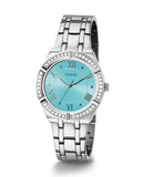  Shop Authentic Guess Cosmo Diamonds Turquoise Dial Silver Steel Strap Watch for Women - GW0033L7 - Luxxuri