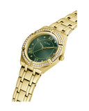  Shop Authentic Guess Cosmo Diamonds Green Dial Gold Steel Strap Watch for Women - GW0033L8 - Luxxuri