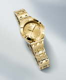  Shop Authentic Guess Crystalline Diamonds Gold Dial Gold Steel Strap Watch for Women - GW0114L2 - Luxxuri