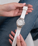  Shop Authentic Guess Venus Diamonds White Dial White Rubber Strap Watch for Women - GW0118L3 - Luxxuri