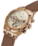  Shop Authentic Guess Analog Multifunction White Dial Brown Leather Strap Watch for Men - GW0262G3 - Luxxuri
