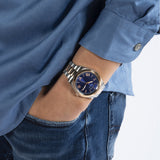  Shop Authentic Guess Connoisseur Quartz Blue Dial Two Tone Steel Strap Watch For Men - GW0265G12 - Luxxuri