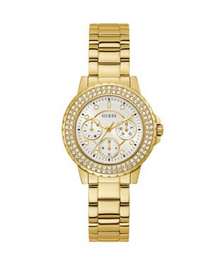  Shop Authentic Guess Crown Jewel Diamonds White Dial Gold Steel Strap Watch for Women - GW0410L2 - Luxxuri