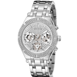  Shop Authentic Guess Heiress Multifunction Diamonds Silver Dial Silver Steel Strap Watch for Women - GW0440L1 - Luxxuri