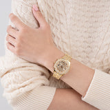  Shop Authentic Guess Heiress Multifunction Diamonds Gold Dial Gold Steel Strap Watch for Women - GW0440L2 - Luxxuri