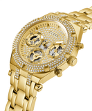  Shop Authentic Guess Heiress Multifunction Diamonds Gold Dial Gold Steel Strap Watch for Women - GW0440L2 - Luxxuri