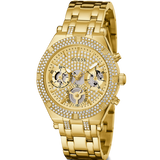  Shop Authentic Guess Heiress Multifunction Diamonds Gold Dial Gold Steel Strap Watch for Women - GW0440L2 - Luxxuri