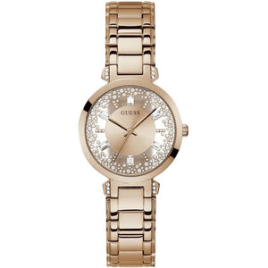  Shop Authentic Guess Crystal Clear Rose Gold Dial Rose Gold Steel Strap Watch for Women - GW0470L3 - Luxxuri