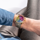  Shop Authentic Guess Confetti Chronograph Rainbow Dial Gold Steel Strap Watch For Women  - GW0483L4 - Luxxuri