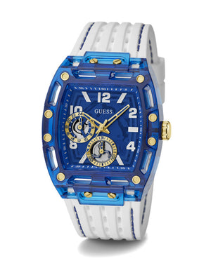  Shop Authentic Guess Phoenix Multifunction Blue Dial White Rubber Strap Watch for Men - GW0499G6 - Luxxuri