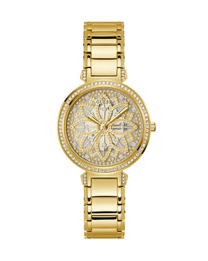  Shop Authentic Guess Lily Quartz Gold Dial Gold Steel Strap Watch For Women - GW0528L2 - Luxxuri