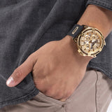  Shop Authentic Guess King Quartz Crystals Gold Dial Black Silicone Strap Watch For Men - GW0537G2 - Luxxuri