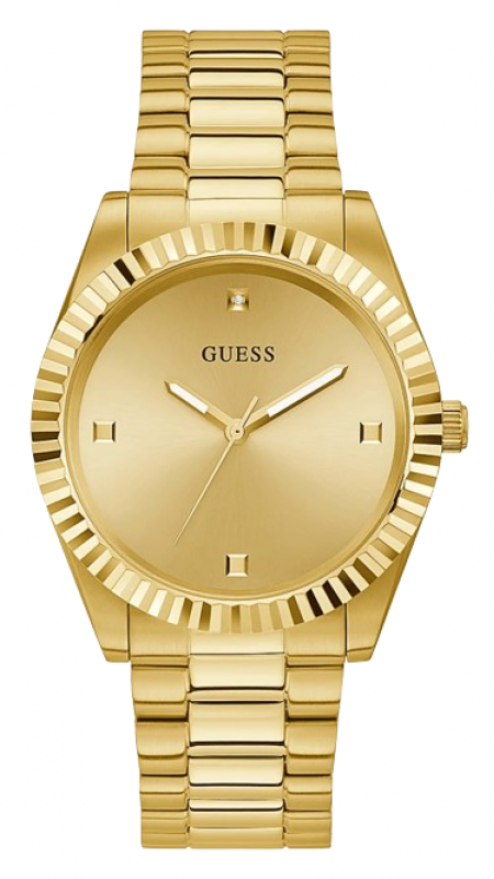  Shop Authentic Guess Connoisseur Analog Gold Dial Gold Steel Strap Watch For Men - GW0542G2 - Luxxuri