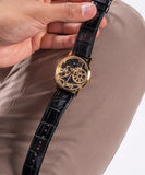  Shop Authentic Guess Gadget Gold Dial Black Leather Strap Watch for Men - GW0570G1 - Luxxuri