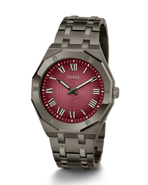 Shop Authentic Guess Asset Quartz Red Dial Black Steel Strap Watch For Men - GW0575G5 - Luxxuri