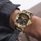  Shop Authentic Guess Duke Glitz Crystals Gold Dial Gold Steel Strap Watch For Men - GW0576G2 - Luxxuri