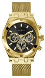  Shop Authentic Guess Continental Chronograph Black Dial Gold Mesh Strap Watch For Men - GW0582G2 - Luxxuri