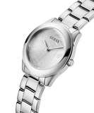  Shop Authentic Guess Cubed Analog Silver Dial Silver Steel Strap Watch For Women - GW0606L1 - Luxxuri