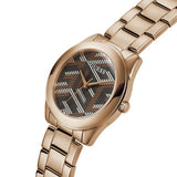  Shop Authentic Guess Cubed Analog Black Dial Rose Gold Steel Strap Watch For Women - GW0607L3 - Luxxuri