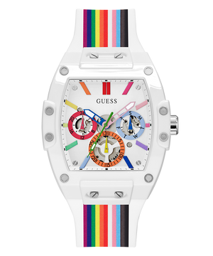  Shop Authentic Guess Phoenix Analog White Dial White Silicone Strap Watch for Men - GW0720G1 - Luxxuri
