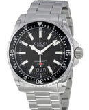  Shop Authentic Gucci Dive Quartz Black Dial Silver Steel Strap Watch For Men - YA136301 - Luxxuri