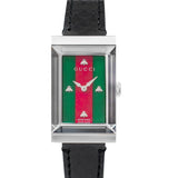  Shop Authentic Gucci G-Frame Mother of Pearl Green & Red Dial Black Leather Strap Watch For Women - YA147403 - Luxxuri
