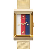  Shop Authentic Gucci G-Frame Mother of Pearl Dial Yellow Gold Mesh Bracelet Watch For Women - YA147410 - Luxxuri
