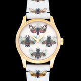  Shop Authentic Gucci G Timeless Quartz White Dial White Leather Strap Watch For Women - YA1264109 - Luxxuri