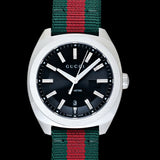  Shop Authentic Gucci GG2570 Quartz Black Dial Green & Red Nylon Strap Watch For Men - YA142305 - Luxxuri