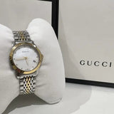  Shop Authentic Gucci G Timeless Diamonds Mother of Pearl Dial Two Tone Mesh Bracelet Watch for Women - YA126513 - Luxxuri