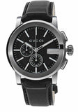 Shop Authentic Gucci G Chrono Black Dial Black Leather Strap Watch For Men - YA101205 - Luxxuri