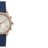  Shop Authentic Guess Solar White Rose Gold Dial Blue Rubber Strap Watch For Women - W1135L3 - Luxxuri