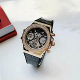  Shop Authentic Guess Fusion Chronograph Black Dial Black Leather Strap Watch For Women - GW0553L4 - Luxxuri