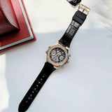  Shop Authentic Guess Fusion Chronograph Black Dial Black Leather Strap Watch For Women - GW0553L4 - Luxxuri