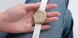  Shop Authentic Guess Queen Quartz Gold Dial White Silicone Strap Watch For Women - GW0536L2 - Luxxuri
