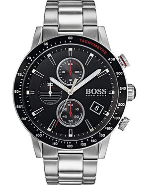  Shop Authentic Hugo Boss Rafale Chronograph Black Dial Silver Steel Strap Watch for Men - 1513509 - Luxxuri