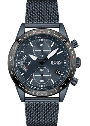  Shop Authentic Hugo Boss Pilot Edition Blue Dial Blue Mesh Bracelet Watch for Men - 1513887 - Luxxuri