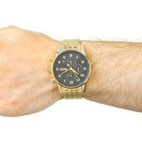  Shop Authentic Hugo Boss Navigator Black Dial Gold Steel Strap Watch for Men - 1513531 - Luxxuri