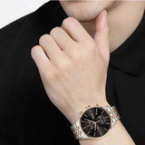  Shop Authentic Hugo Boss Associate Chronograph Black Dial Two Tone Steel Strap Watch for Men - 1513840 - Luxxuri