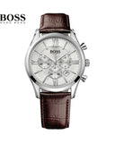  Shop Authentic Hugo Boss Ikon White Dial Brown Leather Strap Watch for Men - 1513175 - Luxxuri