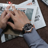  Shop Authentic Tissot Supersport Chrono Black Dial Black Leather Strap Watch for Men - T125.617.36.051.00 - Luxxuri