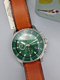  Shop Authentic Fossil Dillinger Luggage Chronograph Green Dial Brown Leather Strap Watch for Men - FS5734 - Luxxuri