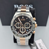  Shop Authentic Hugo Boss Here Chronograph Black Dial Two Tone Steel Strap Watch for Men - 1513757 - Luxxuri