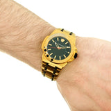  Shop Authentic Versace Chain Reaction Quartz Black Dial Two Tone Steel Strap Watch for Men - VEDY00619 - Luxxuri